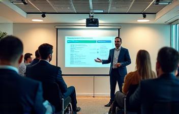 Group training session with employees and trainer
