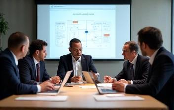 Leadership team planning organizational changes
